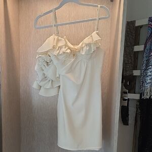 Jacquemus La Robe Duna Dress In White/Cream Size EU 36